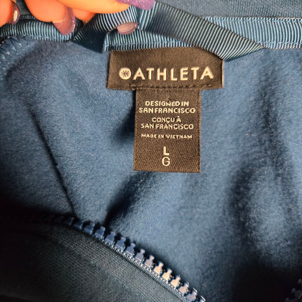 Women's Athleta Blue Triumph Hoodie L - Picture 2 of 15
